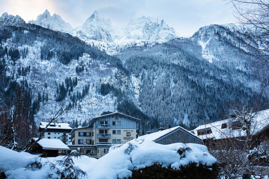 Hameau Albert 1er sous la neige